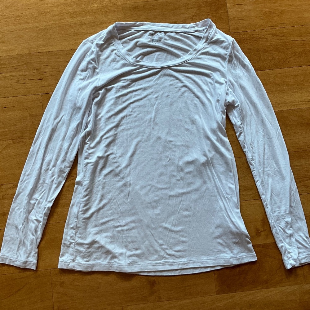 Tahari White Long Sleeve T-shirt